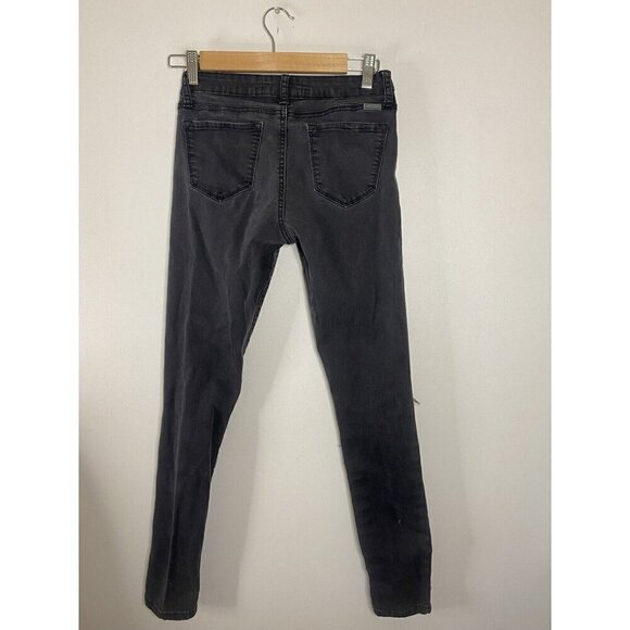 Kancan Mid Rise Skinny Jeans Size 3/25 Dark Wash Black Stretch Denim - Picture 4 of 8
